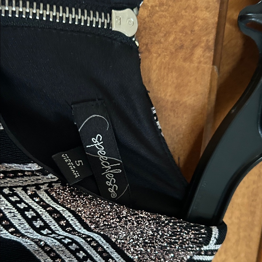 Speechless Black and Silver Patterned Mini Dress - image 3